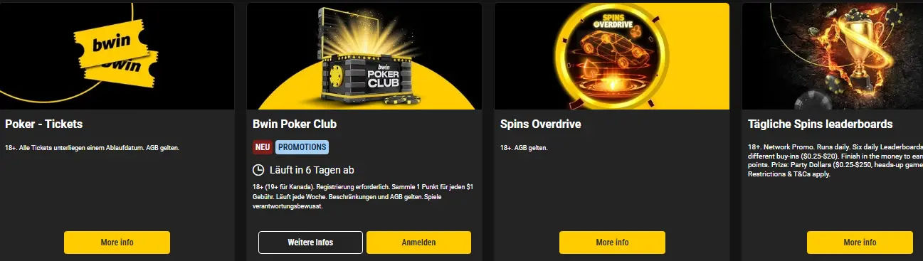 verfügbare Aktionscodes BWIN CASINO
