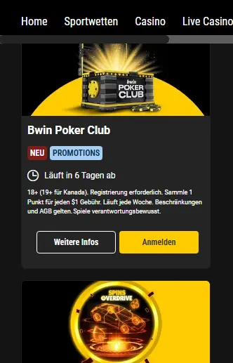 In der mobilen Version BWIN CASINO