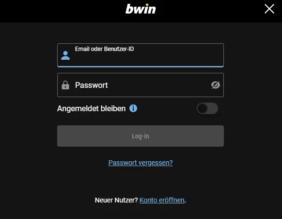 Anmeldung im BWIN CASINO
